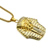 Egypt pharaoh figure head pendant gold chain men's luxury necklace