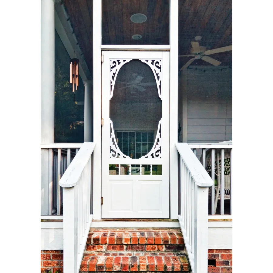 Georgian White Vinyl Hinged Decorative Screen Door Buy Vinyl