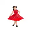 Kids Wedding Girl Ruffles Vintage Polka Dot Pattern Wedding Sleeveless Dress