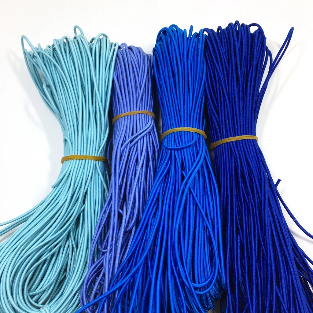 Multi colored round braided 3mm oem elastic cord manufacturer