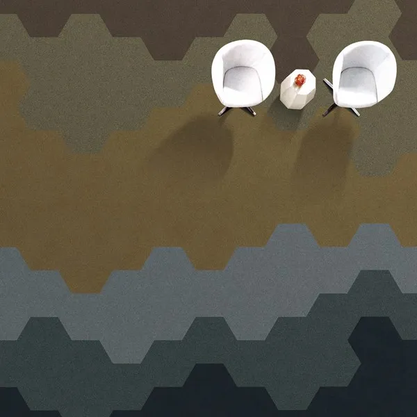 newest design nylon hexagon shape honeycomb carpet tile