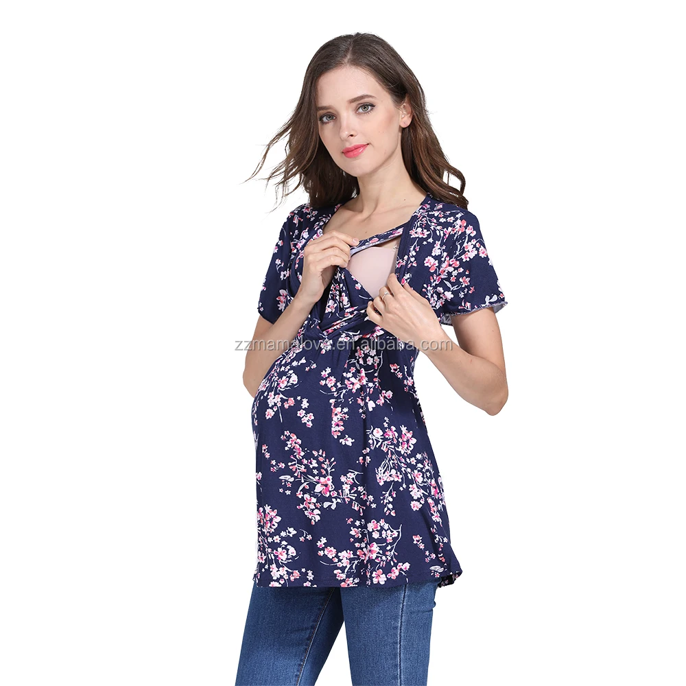Emotion Moms Flower Maternity Clothes Breastfeeding Nursing Dresses for Pregnant Women 