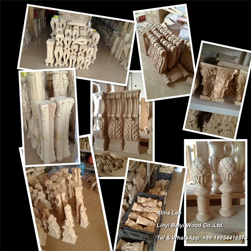 Decorative wood appliques and onlays hand carved rosette ornaments