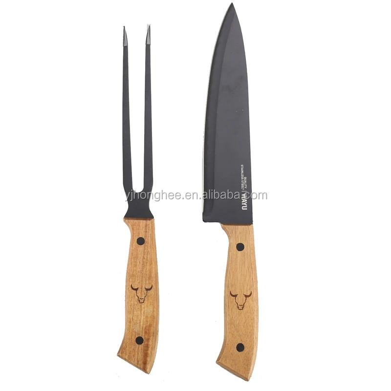 Kitchen knife set with fork