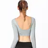 2019 new design U back sports Pilates tops long sleeve t-shirt for yoga training jogging activities