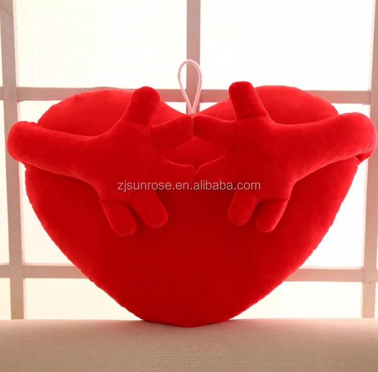 heart shaped plush pillow