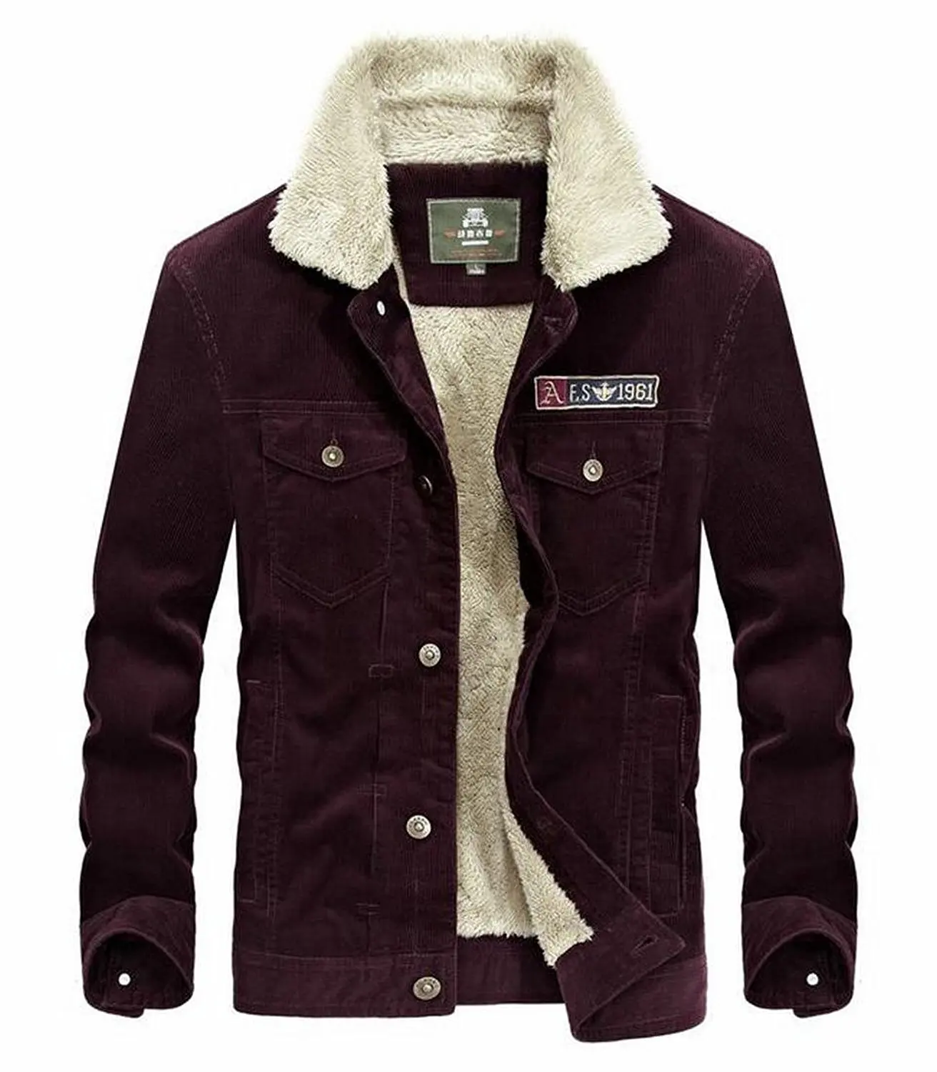 Yayu Mens Outwear Coat Faux Fur Lined Quilted Winter Coats Jacket