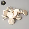 Different style embroidery metal shank white linen buttons fabric covered buttons for clothing