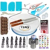 2019 new 74 pcs Cake Decorating Supplies Set Baking Tools Kit with 42Icing Tips, 3 Coupler, 2 Silicone Bag 10 Disposable Bags
