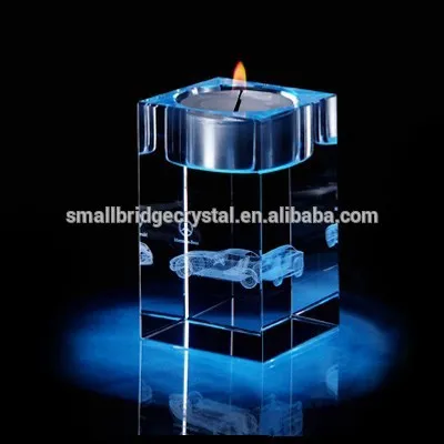 product crystal 3d design tea light candle holder818-21