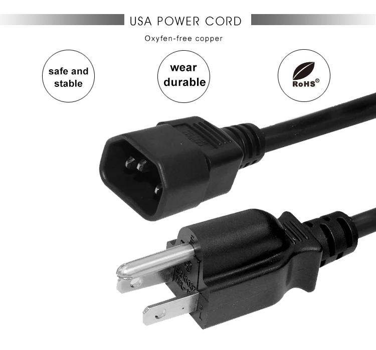 American 3pin Iec C14 Male C13 Female Nema 5-15p C13 320 C14 Plug 3 ...