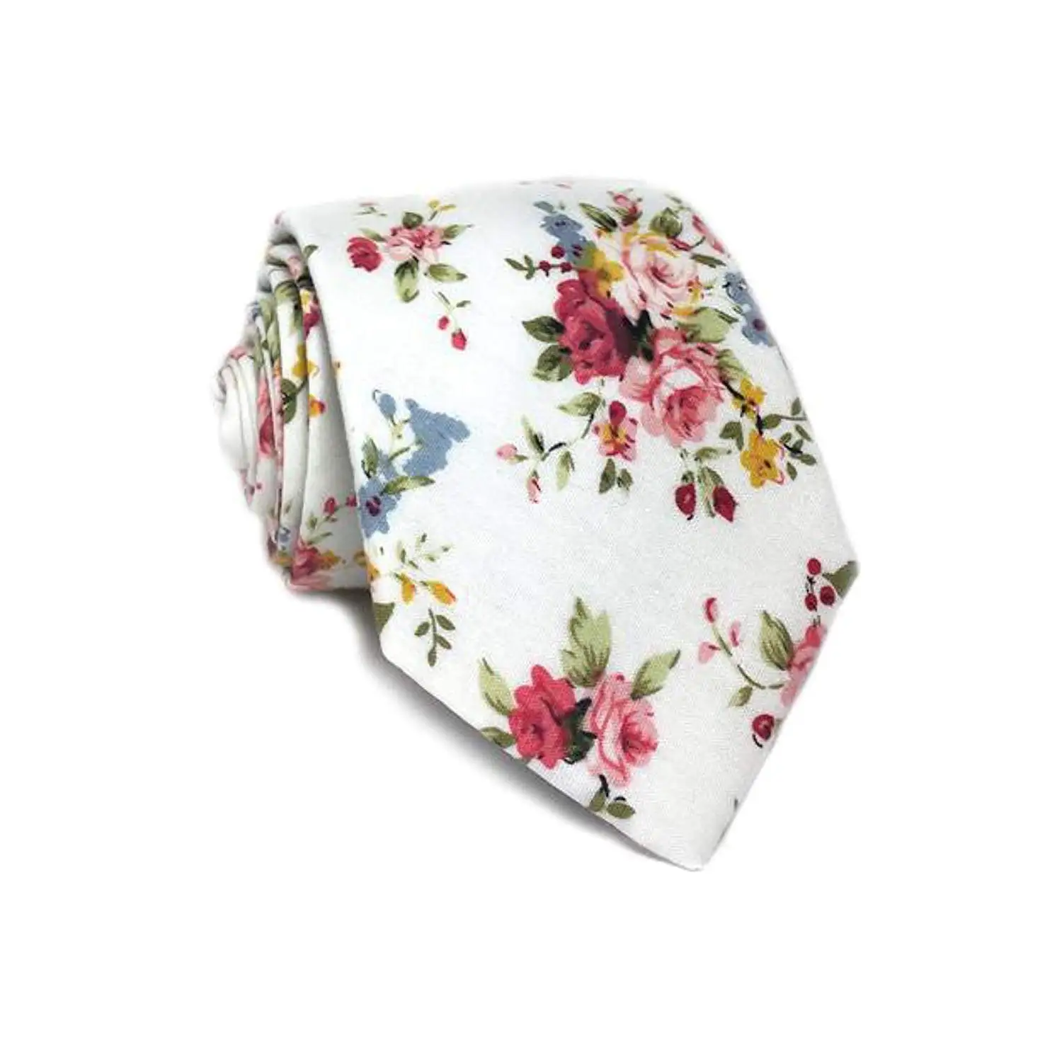 TieMart Brilliant Blue Anna Floral Stripe Pocket Square