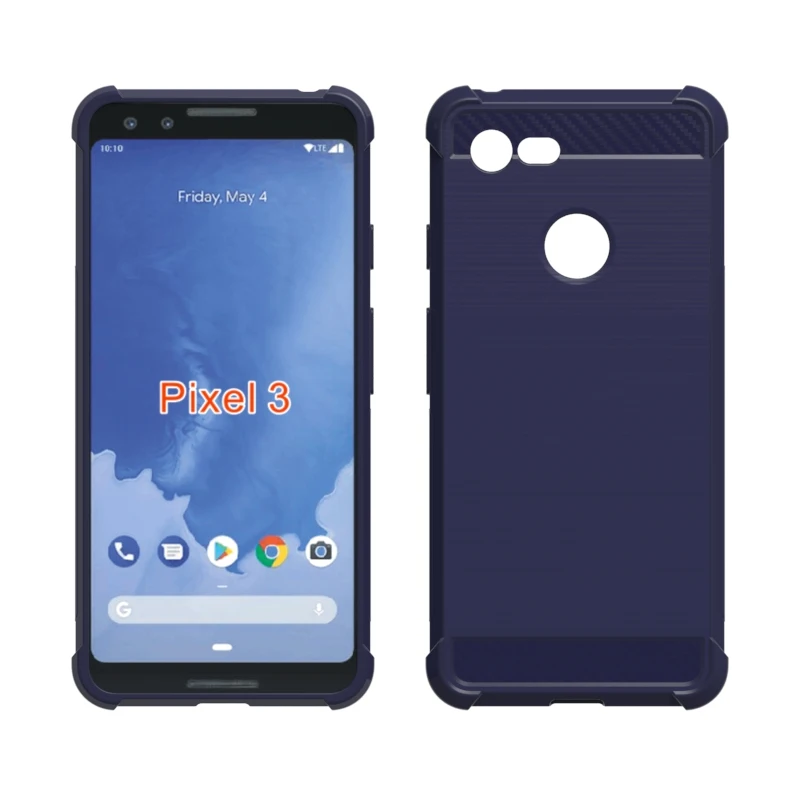 newstyle Carbon Fiber Cover soft Tpu Brushed case For Google Pixel 3