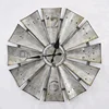 Rustic Farmhouse Antique Style Galvanized Windmill Fan Wall clock