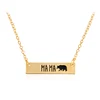MA MA Bear Bar Pendant Necklaces Gold Silver Charm collar Mommy and Me Adoption Jewelry New Mom Mother Birthday Gift