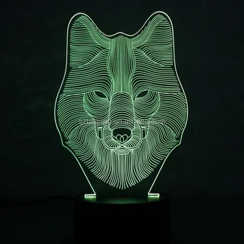 Dieren Wolf 3d Led Nachtlampje 7 Kleur Veranderende Verlichting Met ... Dieren Wolf 3d Led Nachtlampje 7 Kleur Veranderende Verlichting Met ...