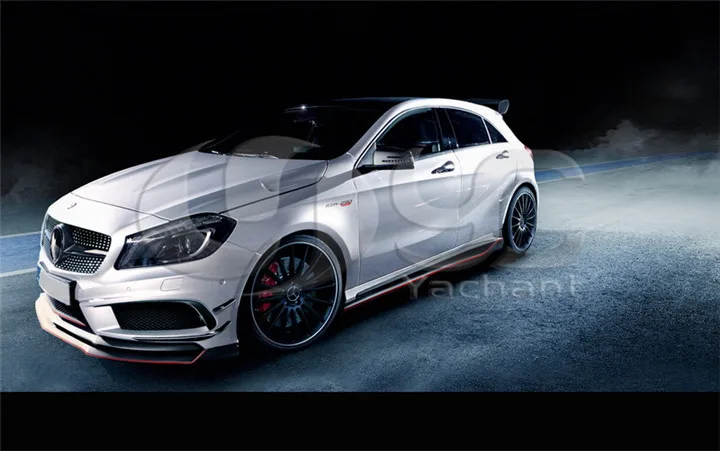 2012-2014 Mercedes Benz A Class W176 A250 A45 RevoZport RZA-290 Style Side Skirt Extension CF (20).jpg