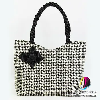 Handbags Dot Arrow Tote Bags With Front Rose Ribbon And Twisted Handbags Dot Arrow Tote Bags With Front Rose Ribbon And Twisted Fabric Handle Cloth