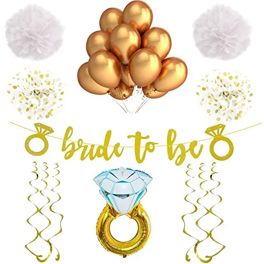 Bachelorette Party Bridal Shower Decorations Gold Bride To Be