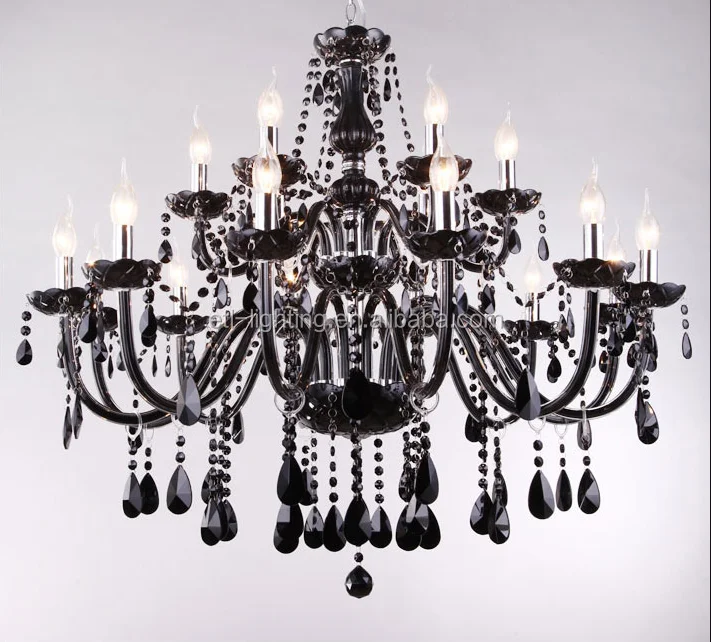 Black Crystal Chandelier Hanging Pendant Lighting Fixture Blown Glass Chandelier Etl89048 Buy