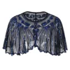 Women's Shawl Wraps Ruffles Sequin Fringed Bead Evening Cape Cover Up
