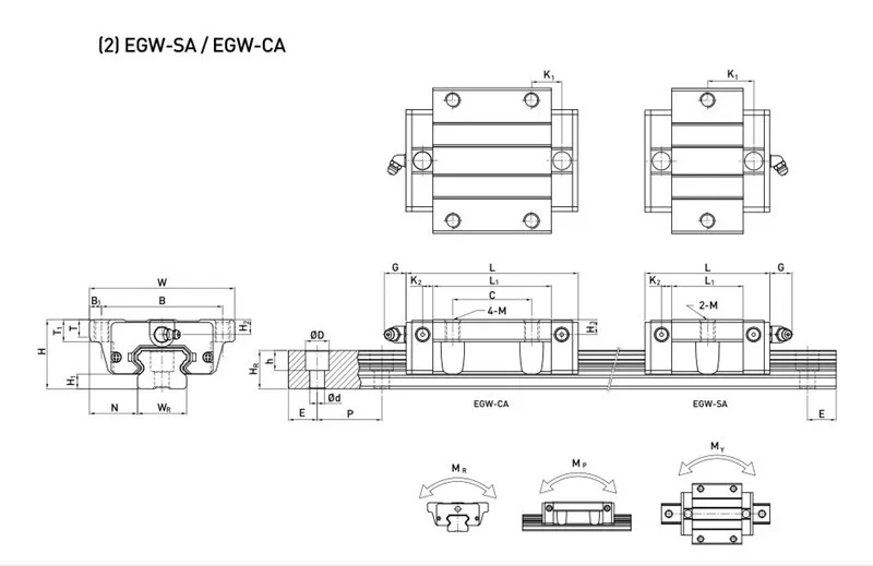 Eg Series Linear Guideway Linear Rail Egh15 For Automation Devices ...