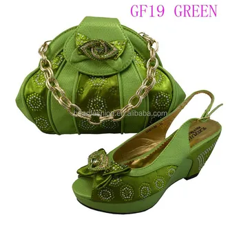 dark green shoes and bag