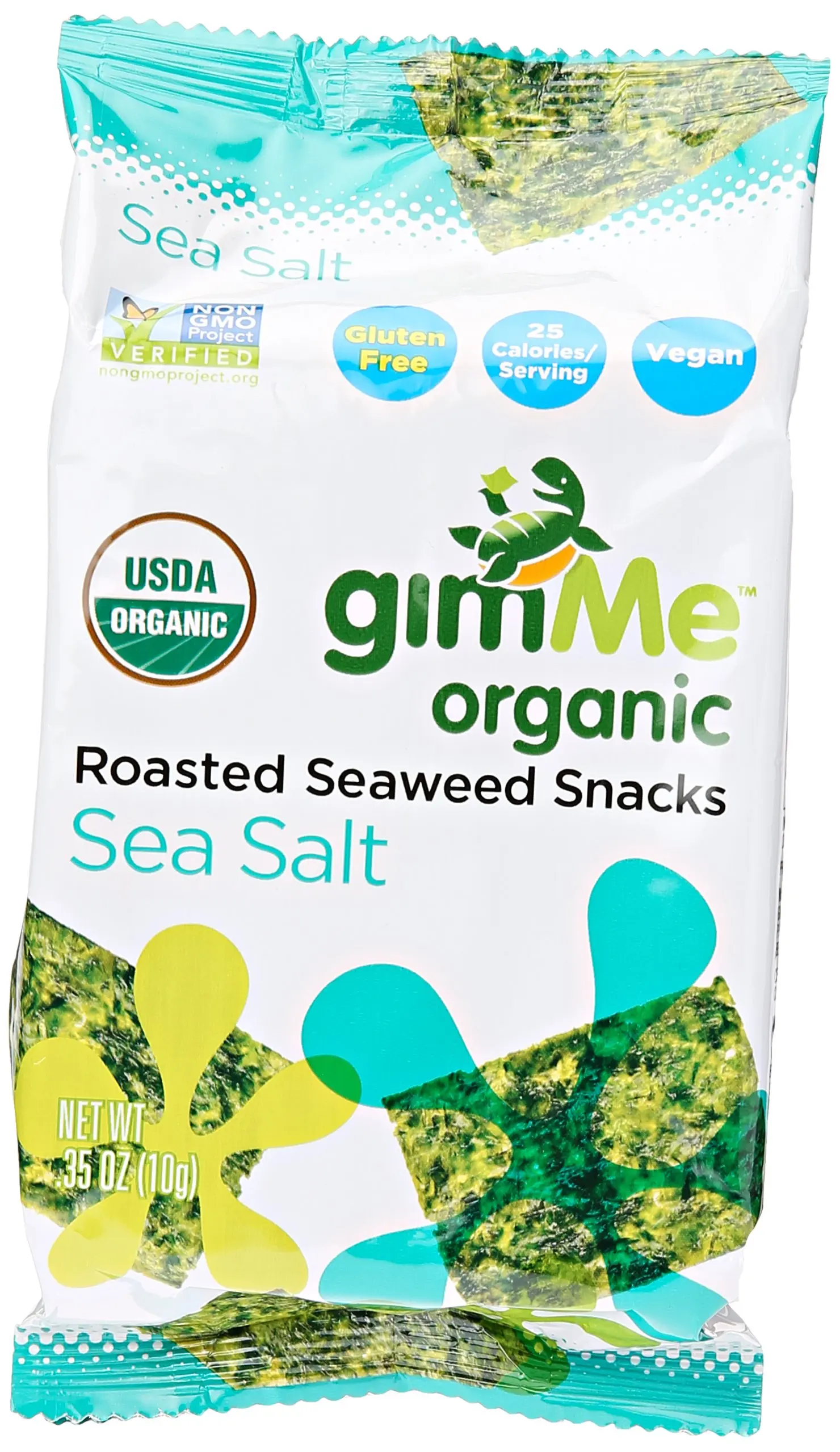 Gimme Health Foods Sea Salt Organic Roasted Seaweed Snacks, 0.35 oz