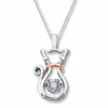 New Designs Fashion Dancing CZ Stone for Woman Cat Shaped Dancing Diamond Pendant Jewelry in Sterling Silver JewelryDR03241266P