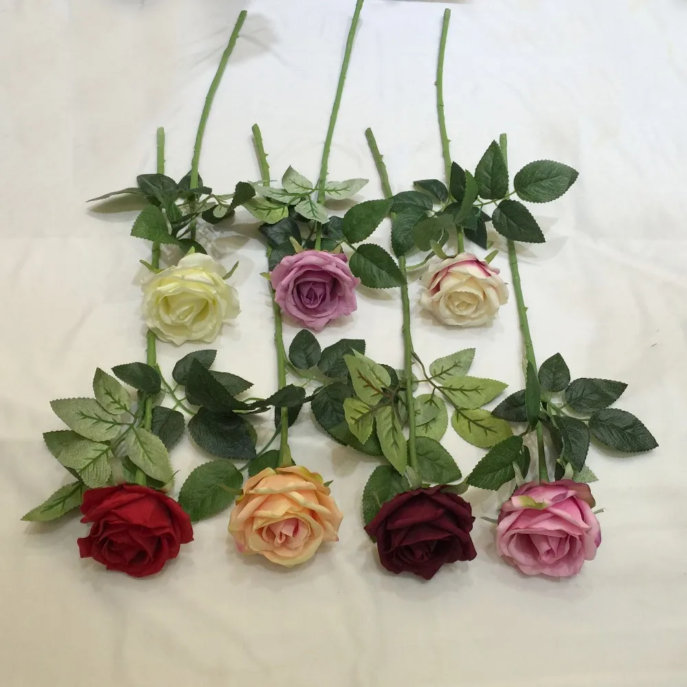 China Wholesale Long Single Stem Artificial Silk Rose Flower Buy Rose