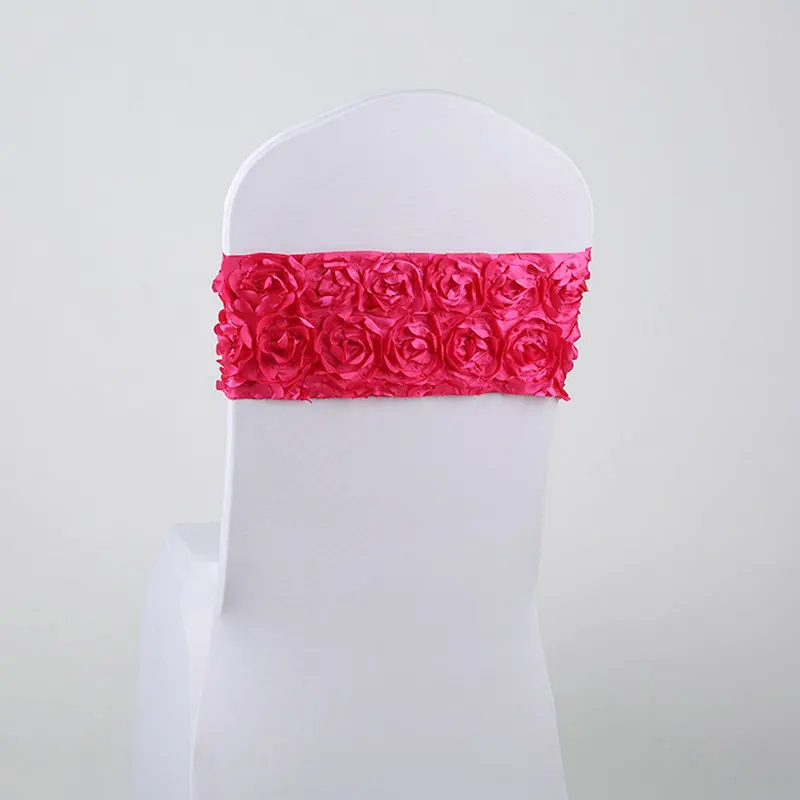 Idotex Spandex Rose Rosette Flower Chair Sashes For Chair Cover Buy