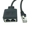 20CM Black RJ45 cable 1 Male to 2 Female LAN Ethernet Network Splitter Adapter Cable
