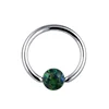 High Polish Titanium Opal Ball Closure Rings Body Piercing Jewelry