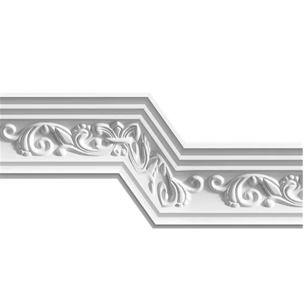 Curved Flower Design Gypsum Plaster Of Paris Cornice Ceiling