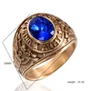 HJZ005 Trade assurance United Europe stainless steel ring eagle shiny diamond multicolor American soldier retro titanium jewel