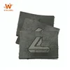 OEM Design Custom Heat Press Debossed Brand Logo Black Genuine Leather Patches for Denim Jeans