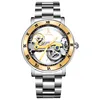 luxury stainless steel IK colouring brand visible movement mens mechanical watch