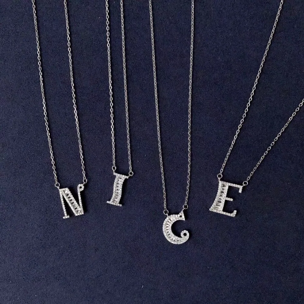 Wholesale Fashionable Cz 925 Sterling Silver 26 Initial Letters