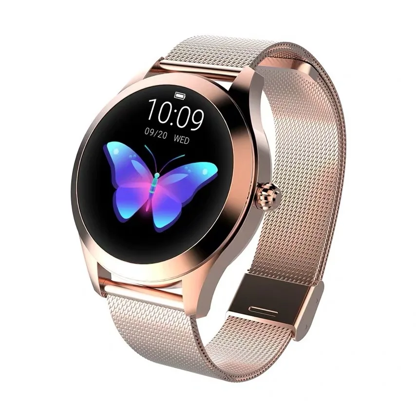 

KW10 Smart Watch Women IP68 Waterproof Heart Rate Monitoring Bluetooth watch For Android IOS Fitness Wristwatch, Gold and silver