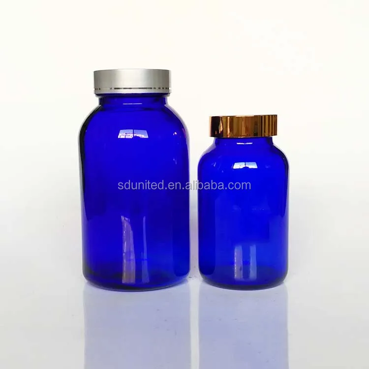 250ml 8oz Wide Mouth Cobalt Blue Tablet Glass Bottle For Pills Buy 250ml Wide Mouth Tablet 4157