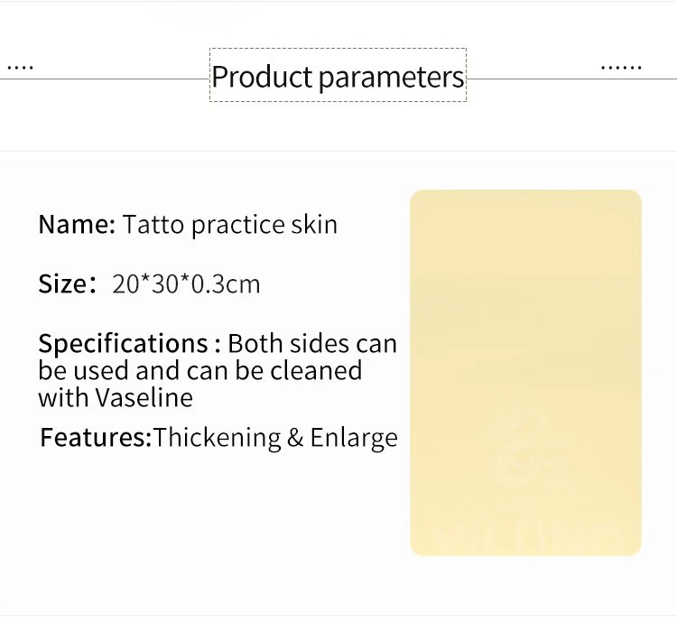 Yilong Professional Tattoo Rubber Practice Skin For Beginner  Hot Cosmetic Microblading Tattoo Thickening Design Practice skin