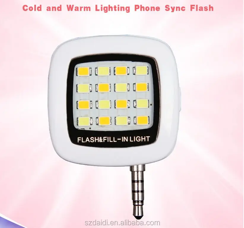 New products 2016 ABS Extenal mini camera selfie flash led flash light mobile phone, Colorful flash led light