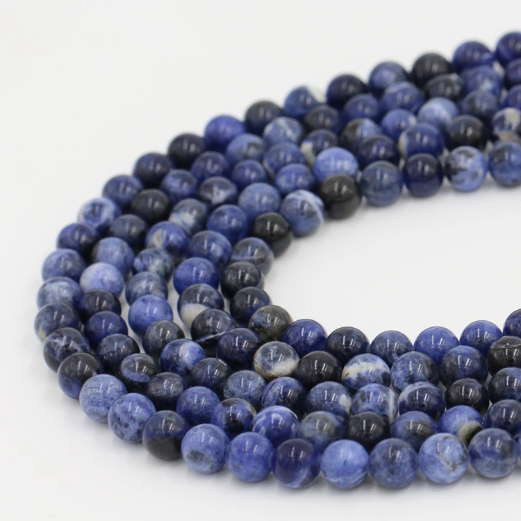Wholesale 412mm Natural Stone Beads Loose Gemstone Blue Sodalite Beads