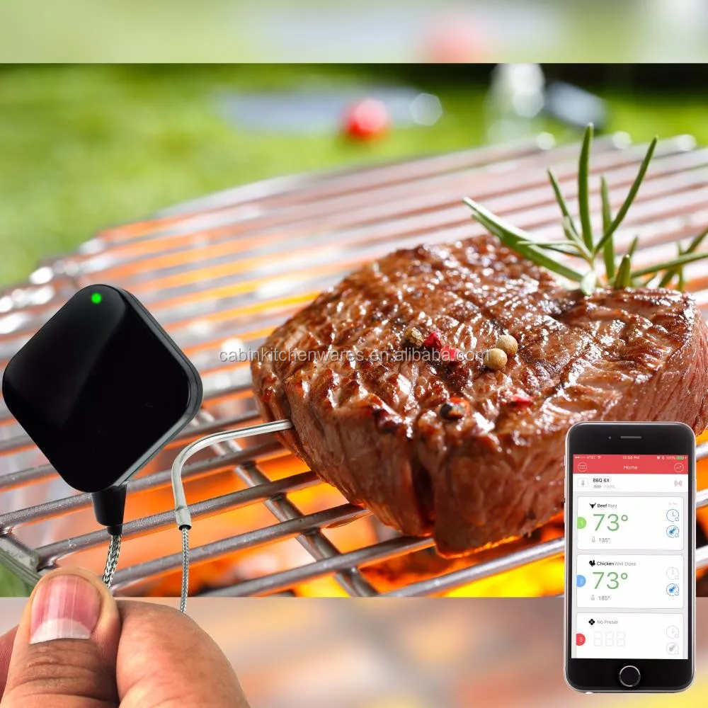 Smart Wireless Bluetooth 5.0 Grill Meat Thermometer with Phone APP - China  Grill Meat Thermometer, Thermometer with Phone APP