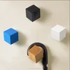 Imitation Wood cube unique resin decorative cloth hook