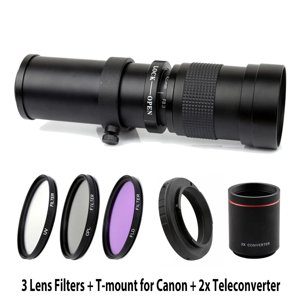 Lightdow 420-1600mm F/8.3-16 Manual Zoom Lens for Canon & Nikon