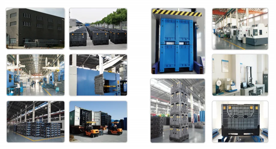 Plastic solid pallet box heavy duty industrial plastic container