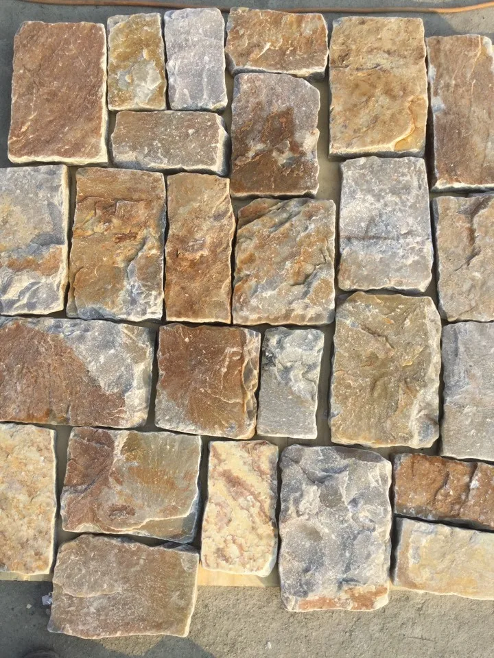 Natural Stone Culture Wall Slate , Rusty And Blue Floor Slate