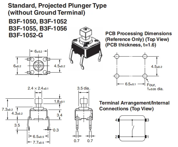 Basic Tactile Switch B3f-1050 - Buy B3f-1050,Tactile Switch,Switch ...
