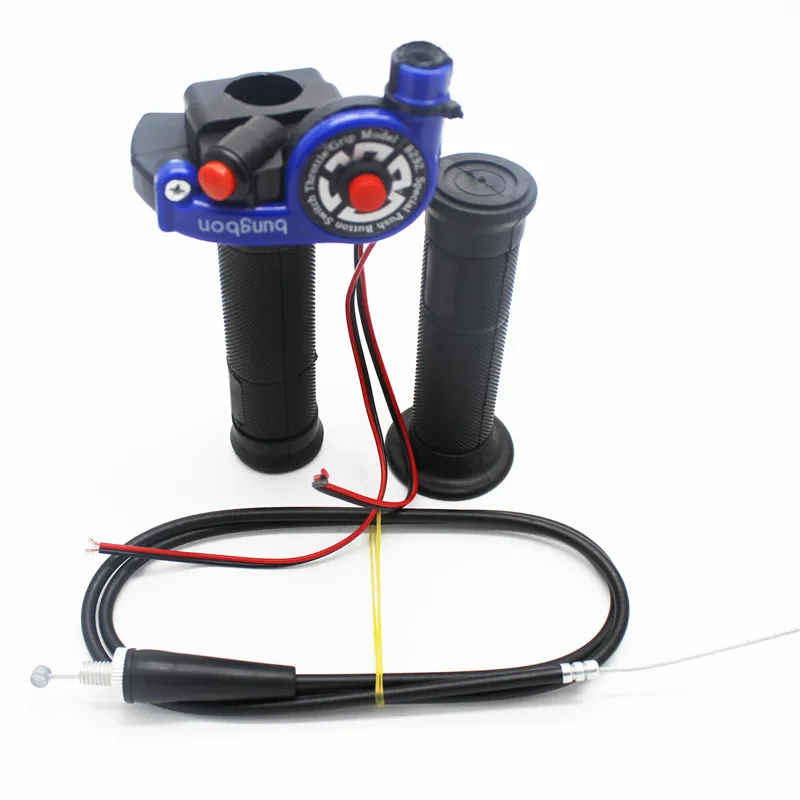 Twist Throttle And Grip Set Ignition Throttle Kill Switch With Blue